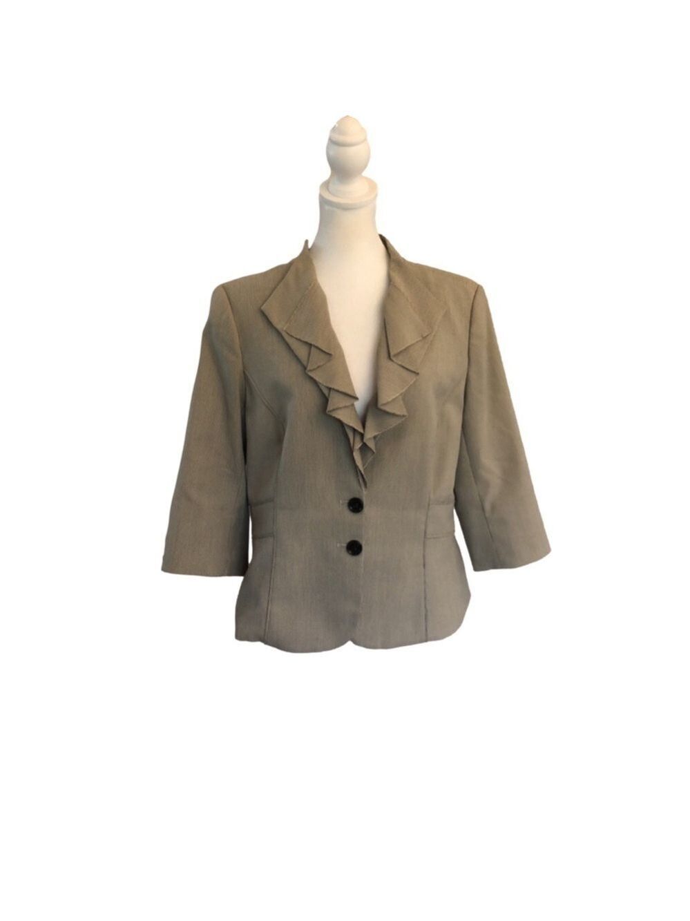 White House Black Market Size 14 blazer. Ruffle lapel peplum office career